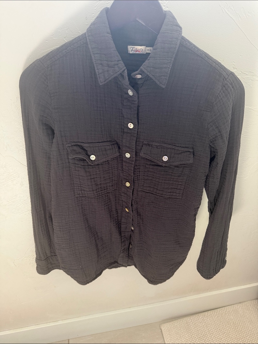 Faherty Black Casual Button-Down Shirt
